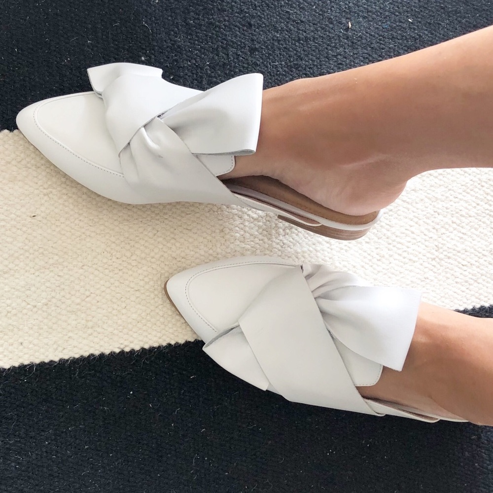 Halogen knotted front slip on flats